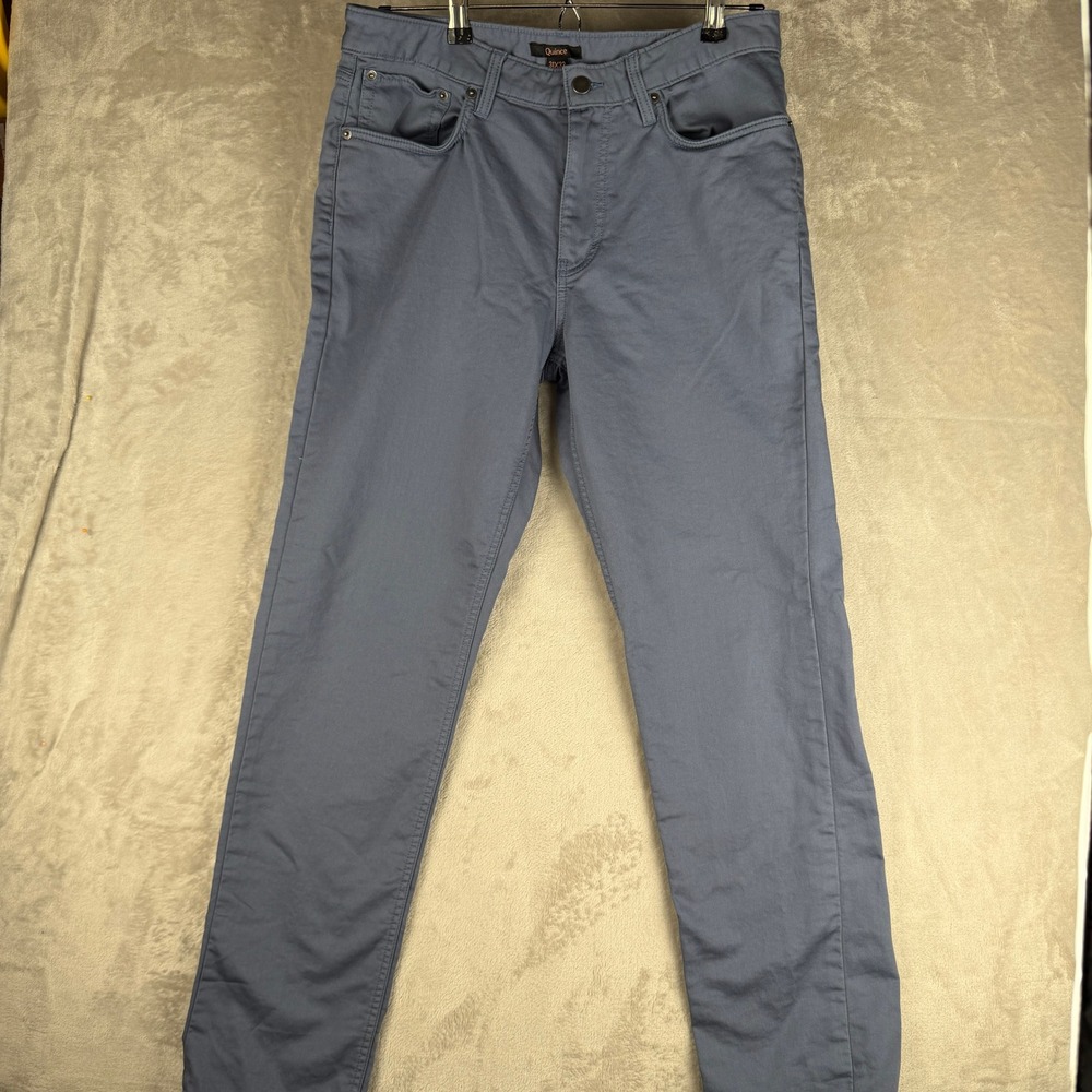 Quince Mens 5-Pocket Chino Pants Blue Gray Cotton‎ Stretch 31x32 Slim Straight